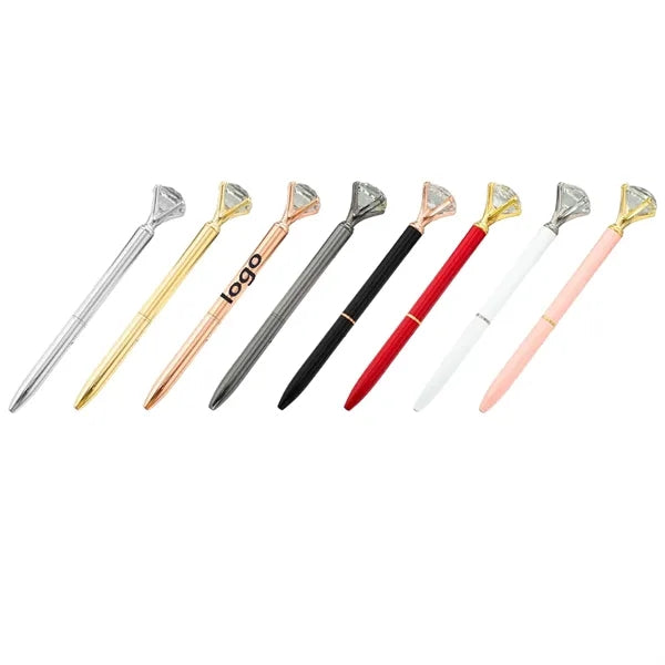 Metal Ballpoint Pens with Large Diamond