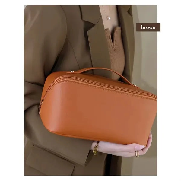 5-Zone Waterproof PU Pillow Makeup Bag