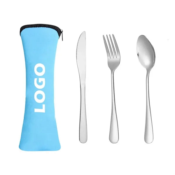 Portable Stainless Steel Cutlery Set for School and Outdoors