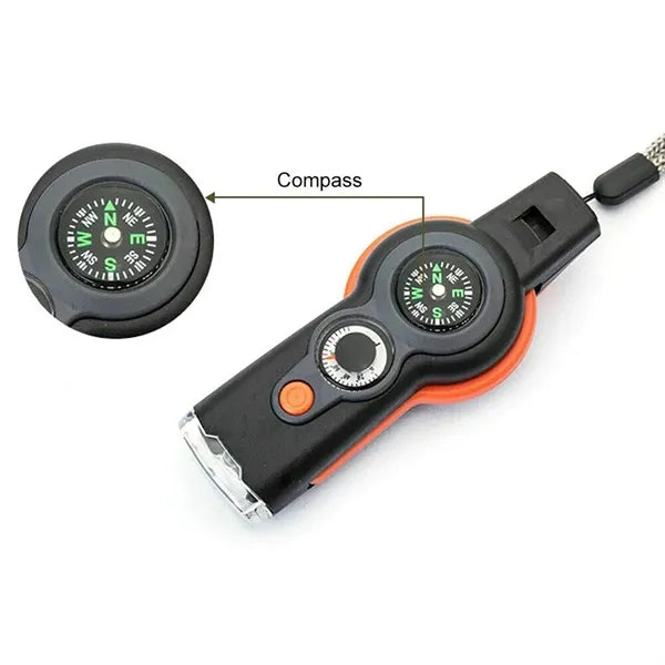 7 in 1 Emergency Survival Camping Hiking Whistle
