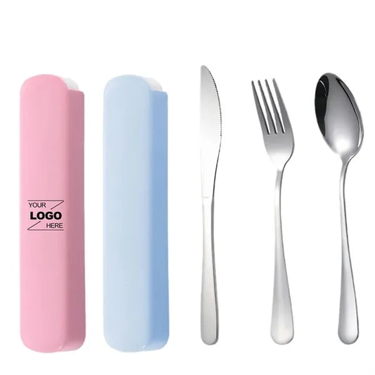 3-piece stainless steel travel cutlery set with box