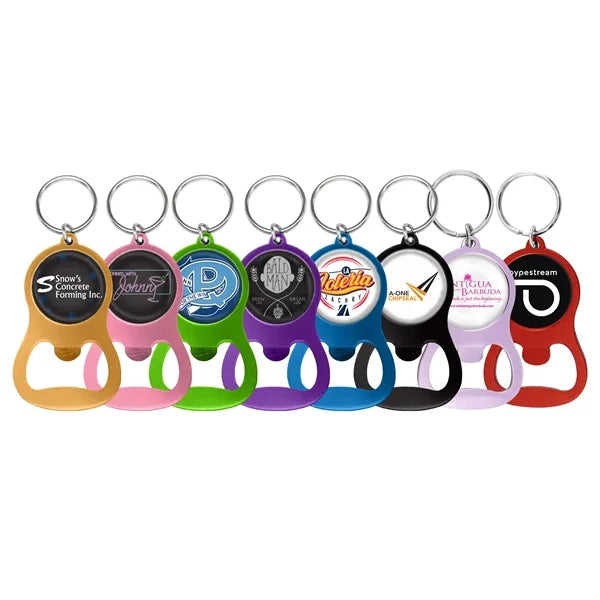 Colorful Aluminum Bottle Opener w/ Key Ring