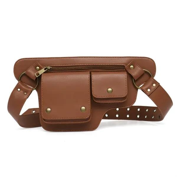 Vintage Outdoor PU Waist Bag