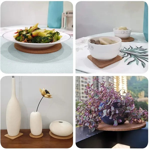 Round Cork Trivet Heat-Resistant Kitchen Coaster
