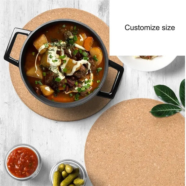 Round Cork Trivet Heat-Resistant Kitchen Coaster