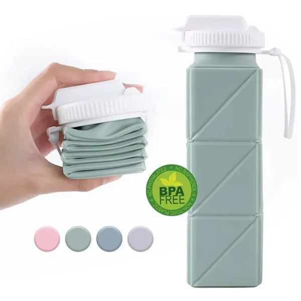 21 Oz Food Grade Retractable Square Silicone Folding Cup