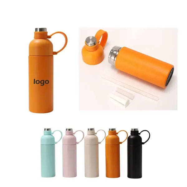 17oz Double - Walled Tumbler with Handle and Straw