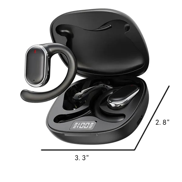 Open Ear Headphone Wireless Bluetooth 5.3 Earbud with LED