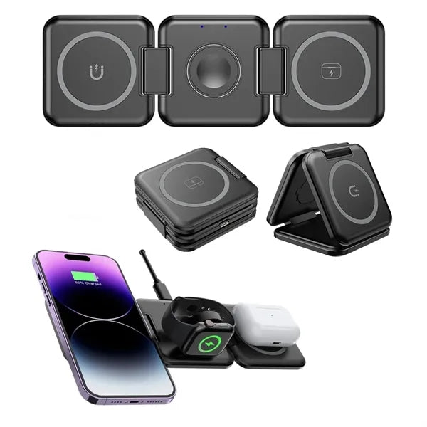 3 in 1 Foldable Magnetic Wireless Charger Pad Stand