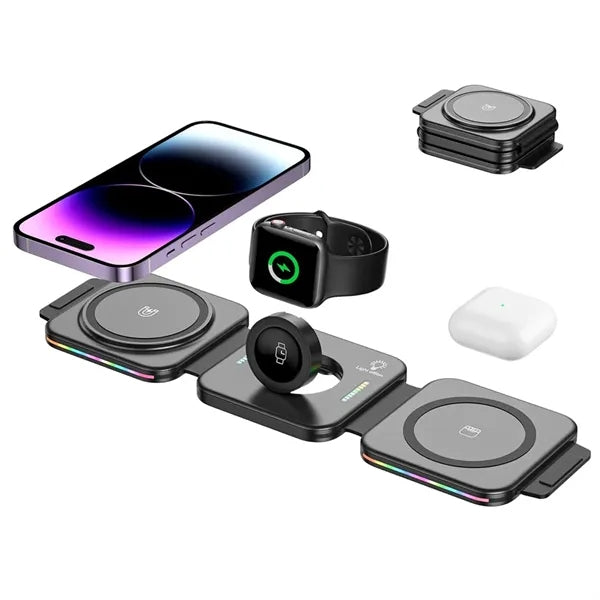 3 in 1 Foldable Magnetic Wireless Charger Pad Stand