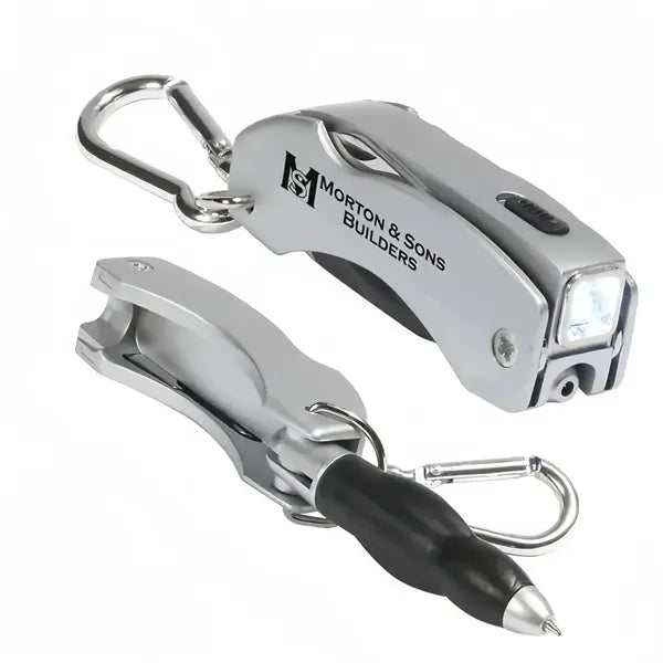 LED Light Pen with Knife and Carabiner