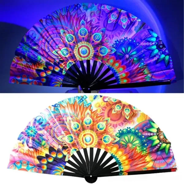 Large Fluorescent Folding Hand Fan