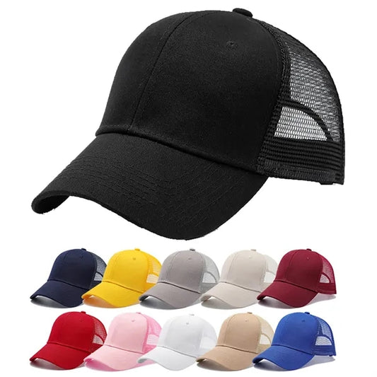 Plain Trucker Mesh Back Baseball Caps