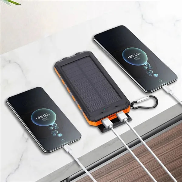 10000mAh Solar Energy Power Bank with LED Light and Compass