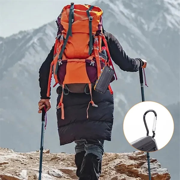 10000mAh Solar Energy Power Bank with LED Light and Compass