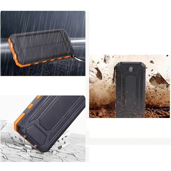 10000mAh Solar Energy Power Bank with LED Light and Compass