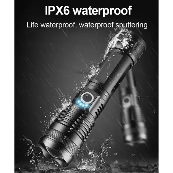Rechargeable LED Tactical Flashlight with 5 Light Modes