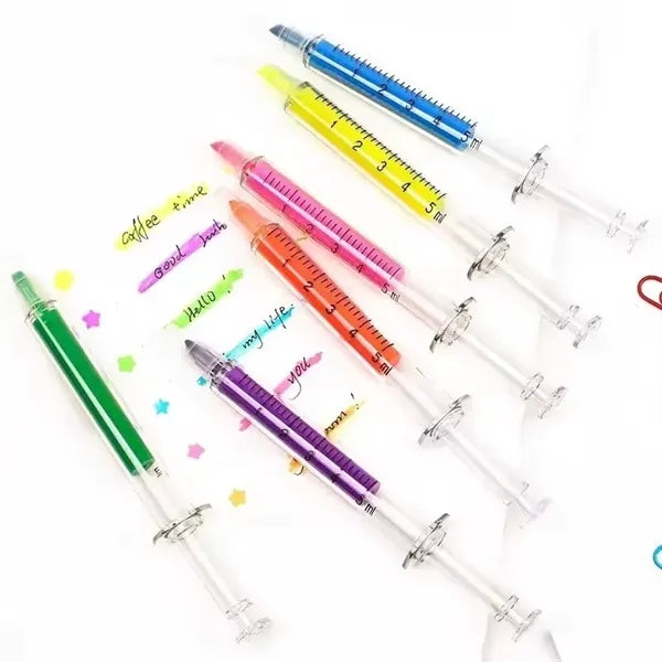 Syringe Ball Pens With Highlighter