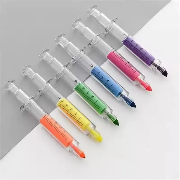 Syringe Ball Pens With Highlighter