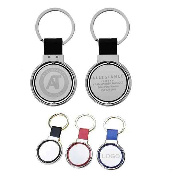 Circular Metal Spinner Key Tag