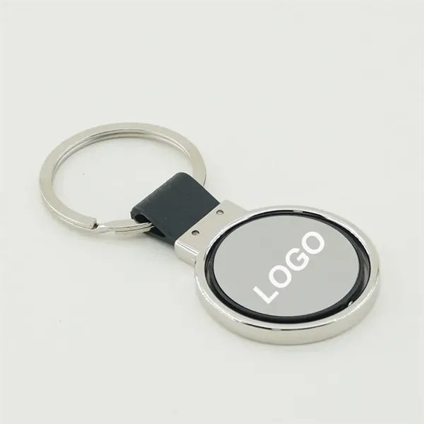 Circular Metal Spinner Key Tag