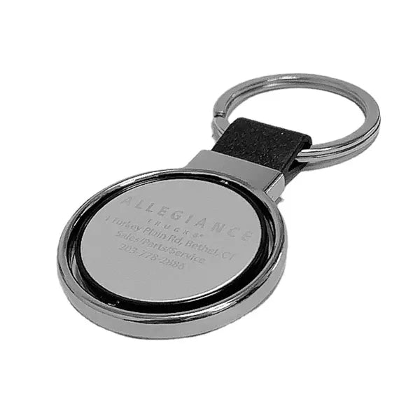 Circular Metal Spinner Key Tag