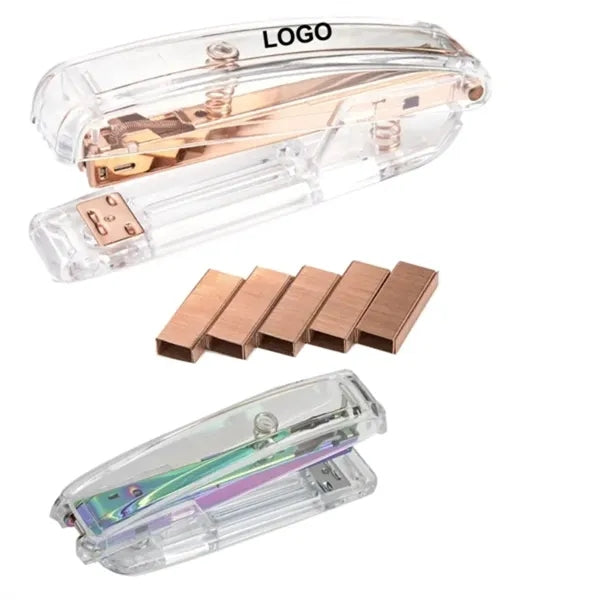 Rose Gold Transparent Desktop Stapler
