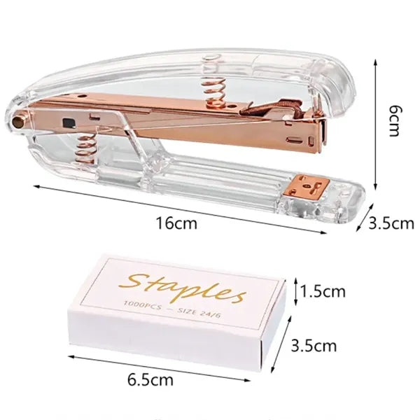 Rose Gold Transparent Desktop Stapler