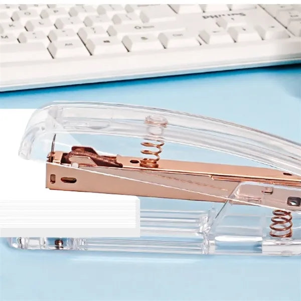 Rose Gold Transparent Desktop Stapler