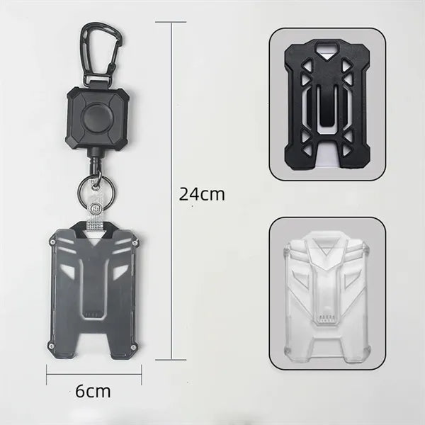 Badge Reel Retractable Heavy Duty Carabiner with Card Holder