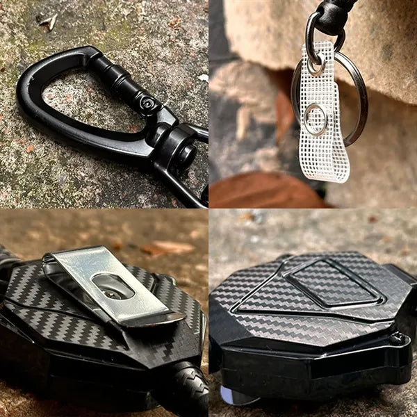 Badge Reel Retractable Heavy Duty Carabiner with Card Holder