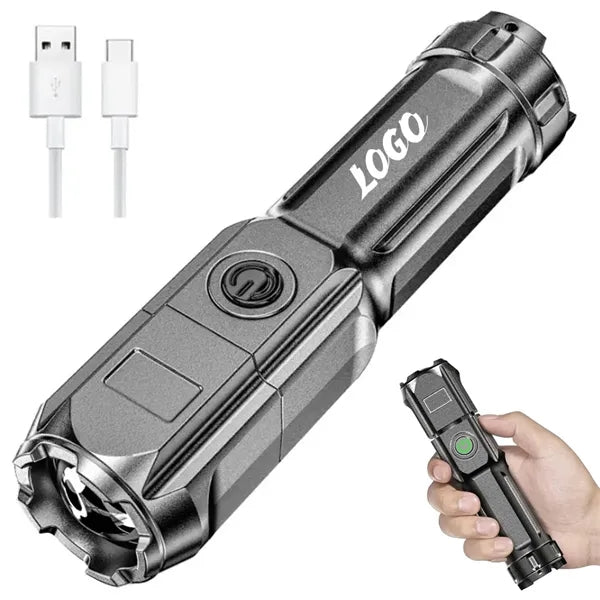 Mini Rechargeable Zoomable Flashlight with 3 Light Modes