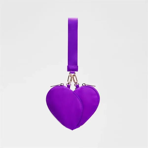 Heart Shape Dual Pouch Wristlet for Women