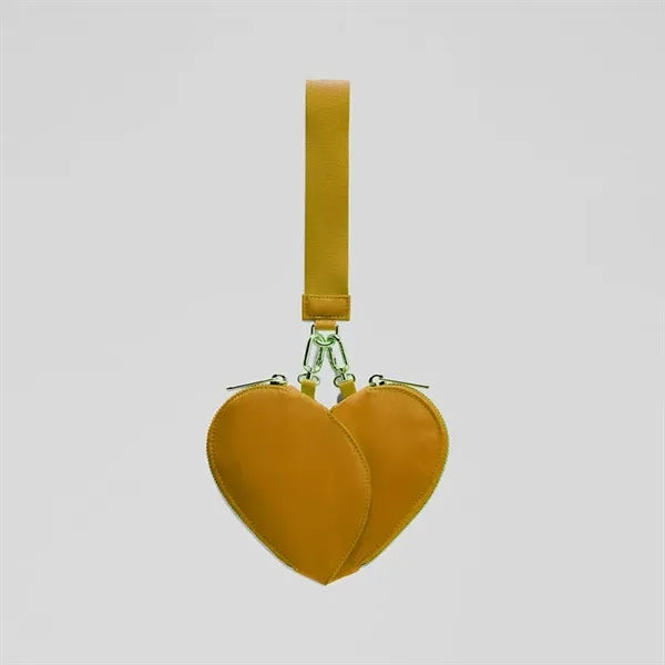 Heart Shape Dual Pouch Wristlet for Women