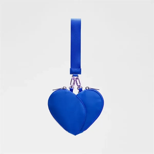 Heart Shape Dual Pouch Wristlet for Women