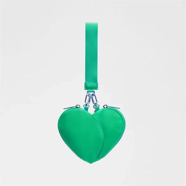 Heart Shape Dual Pouch Wristlet for Women
