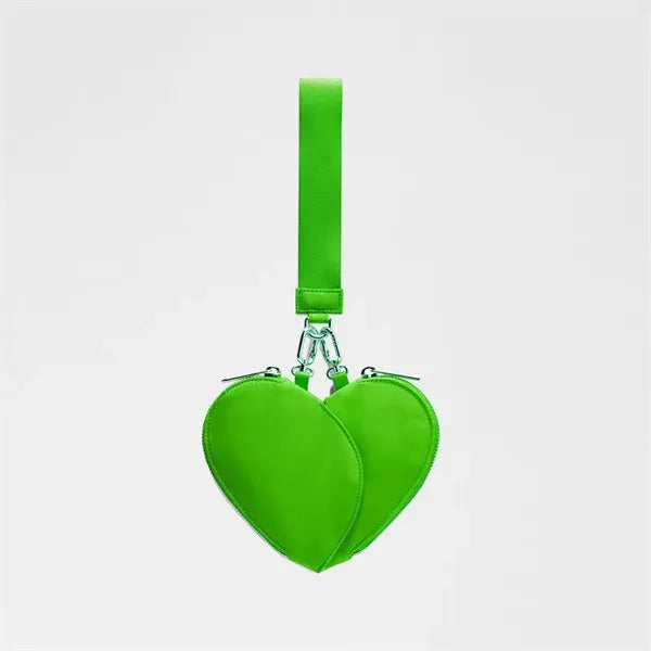 Heart Shape Dual Pouch Wristlet for Women
