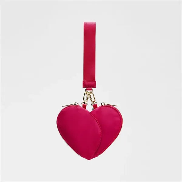 Heart Shape Dual Pouch Wristlet for Women