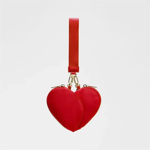 Heart Shape Dual Pouch Wristlet for Women
