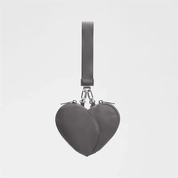 Heart Shape Dual Pouch Wristlet for Women