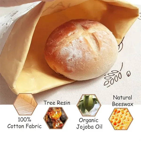 16.5'' Natural Food-grade Beeswax Bread Bags