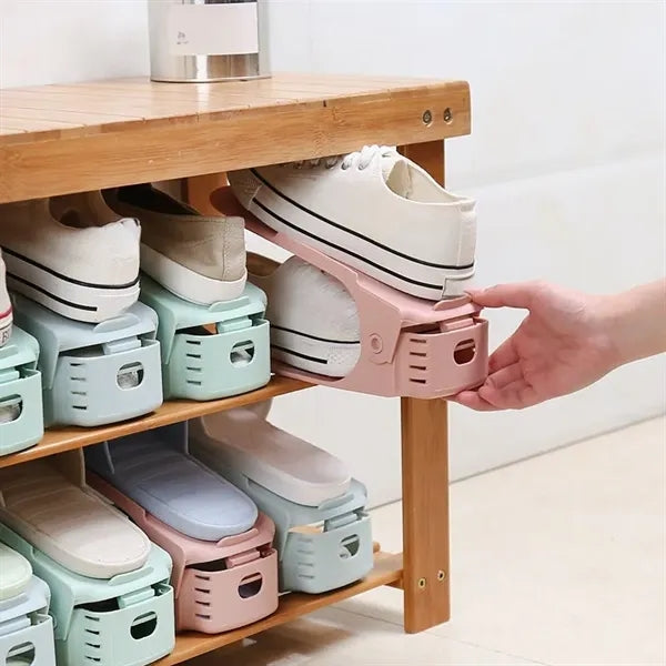 Adjustable Double-layer Plastic Shoe Rack