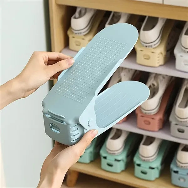 Adjustable Double-layer Plastic Shoe Rack