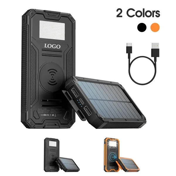 20000 mAh Outdoor Solar Power Bank with Wireless Charger