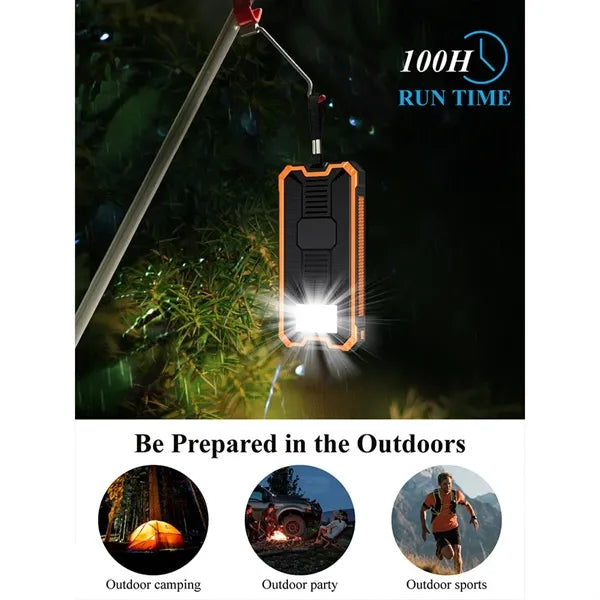 20000 mAh Outdoor Solar Power Bank with Wireless Charger