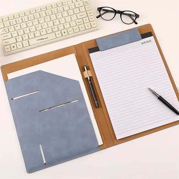 A4/A5 PU Leather Magnetic Portfolio Folder with Notepad