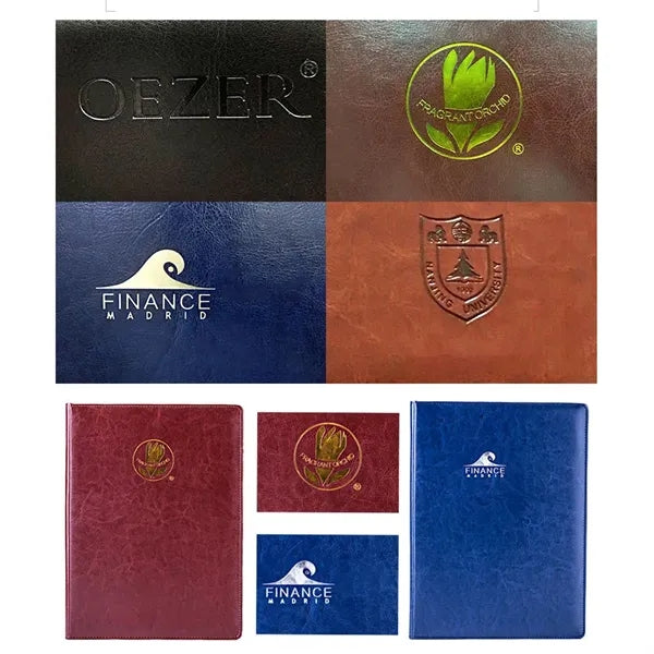 PU Leather Business Portfolio with 12-Digit Calculator