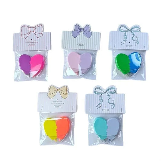 2-in-1 Heart-Shaped Connectable Design Highlighter Pen