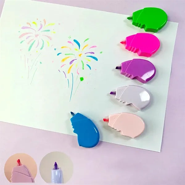 2-in-1 Heart-Shaped Connectable Design Highlighter Pen