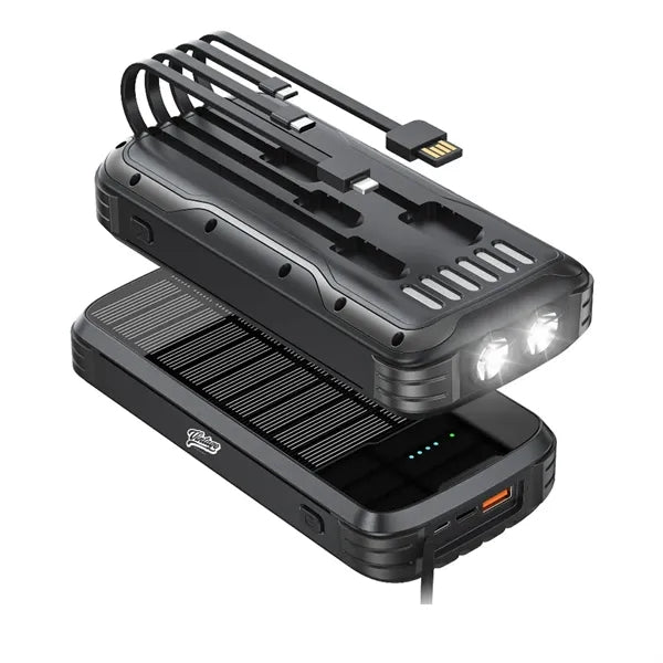 40000mAh Portable Solar Phone Charger Built in 4 Cables